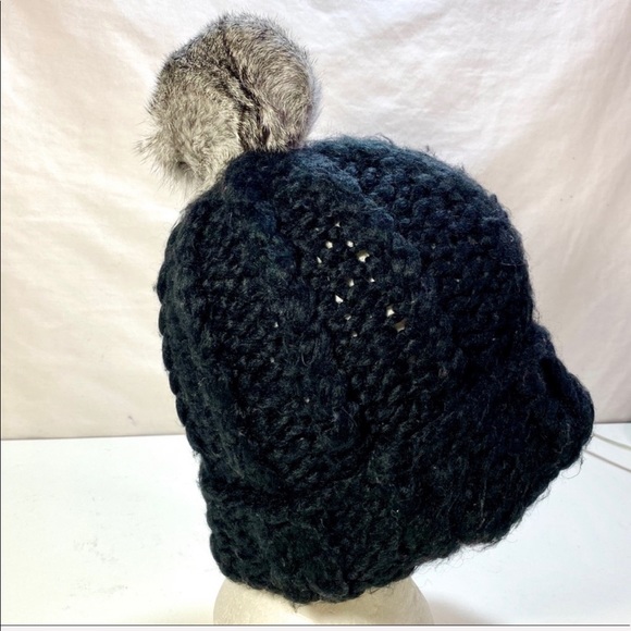 Rebecca Minkoff Chunky Knit PomPom Beanie Hat - Picture 3 of 4
